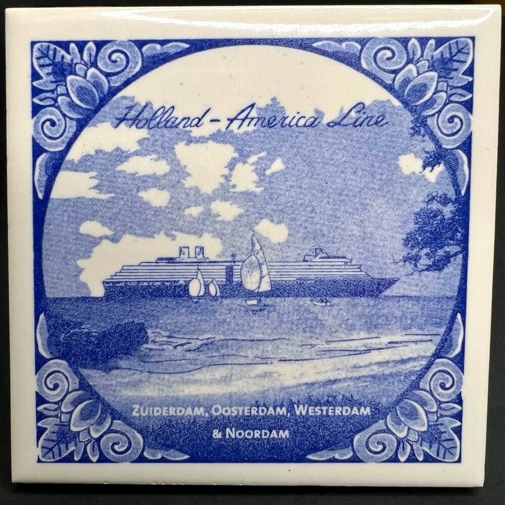 Holland America Line Blue Delft Tile Zuiderdam Dosterdam Westerdam Noordam Ships